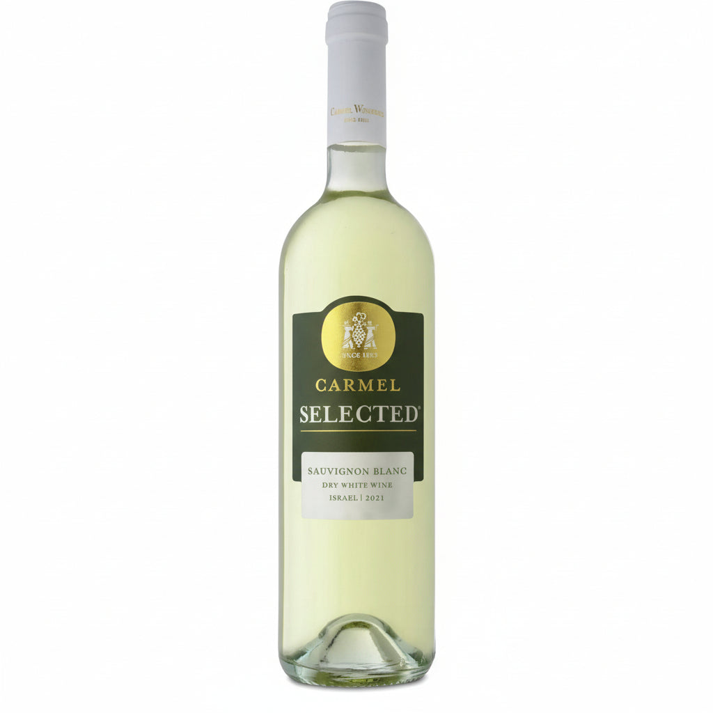 Bottle of Selected Sauvignon Blanc 2024 in white background Israeli wine