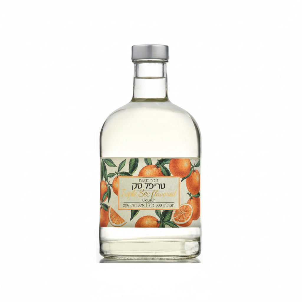 Tripl Sec Liqueur by Binyamina in white background Israeli wine